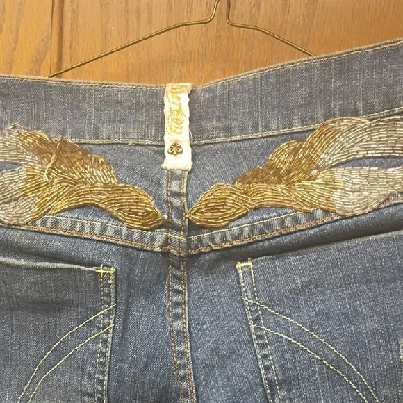 Dereon Blue Boot Cut Jeans with Gold Accents - Picture 3 of 4